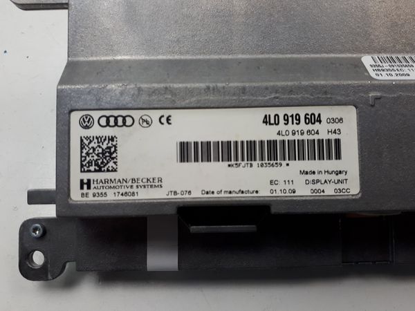 Display Für Navigationssystem MMI Audi 4L0919604 BE9355 Harman Becker