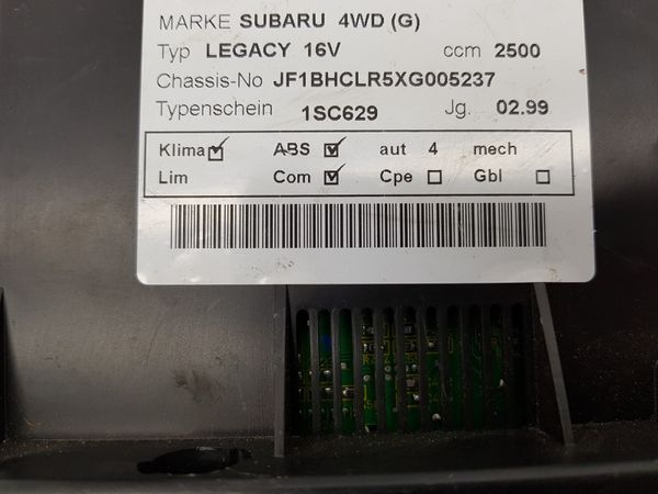 Klimabedienteil Bedienung Subaru Legacy 3 72311AE080 2N43034700