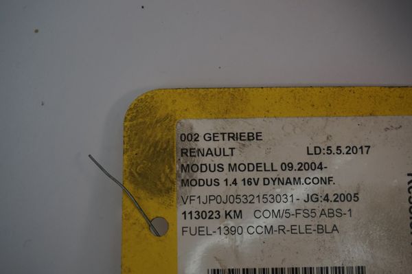 Getriebe JH3129 1,4 16v Renault Modus 113000 km