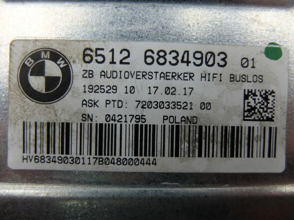 Audioverstärker  BMW 5 F10 F11 6512 6834903 HIFI