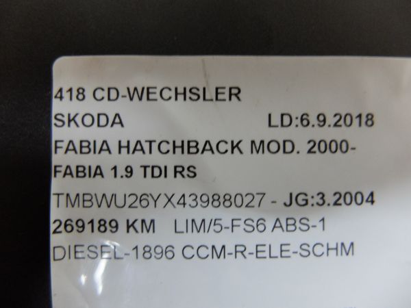 Cd-Wechsler Skoda Fabia 6CD