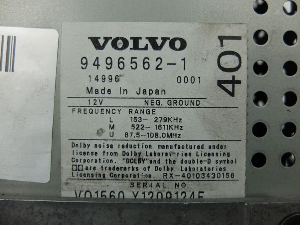 Kassettenradio  Volvo S80 9496562-1 HU-401