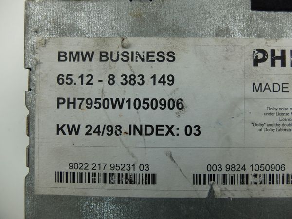 Kassettenradio  BMW 3 65.12- 8383149 22DC795/23B Philips