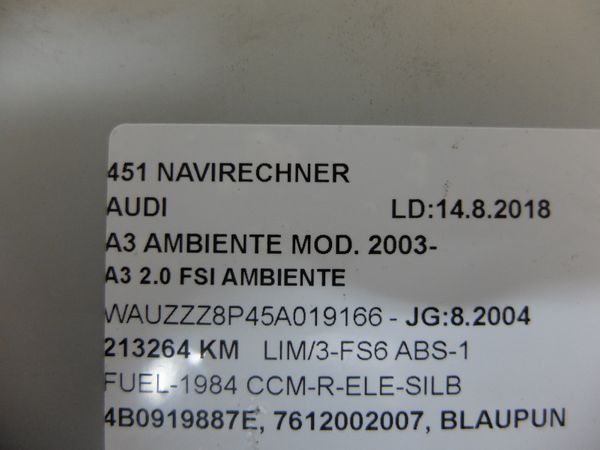 Navigationssystem Audi 4B0919887E 7612002007 Blaupunkt 1050
