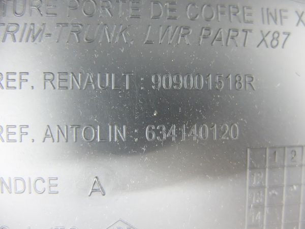 Polsterung Kofferraumklappe  Captur 909001518R Renault